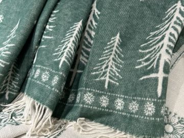 Плед новогодний хлопковый "Лесная сказка"