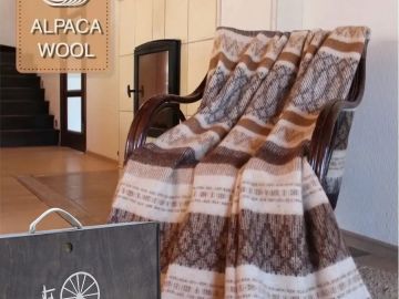 Плед в подарочной VIP коробке из шерсти альпака "Мачу-Пикчу" 170